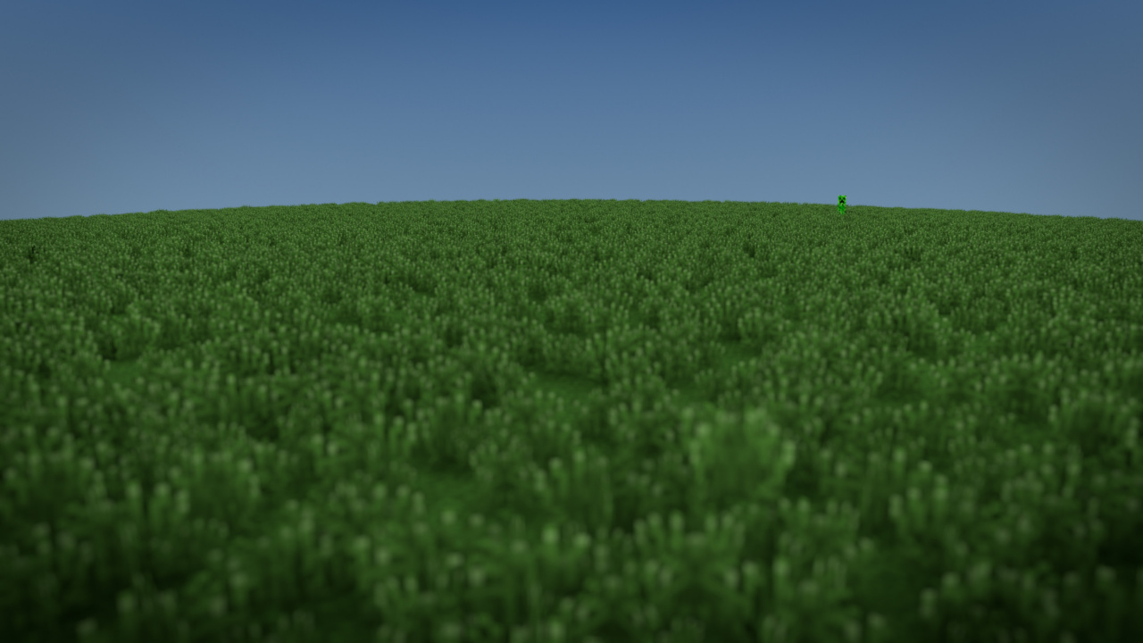 Minecraft, Creeper, Grassland, Field, Crop. Wallpaper in 1280x720 Resolution