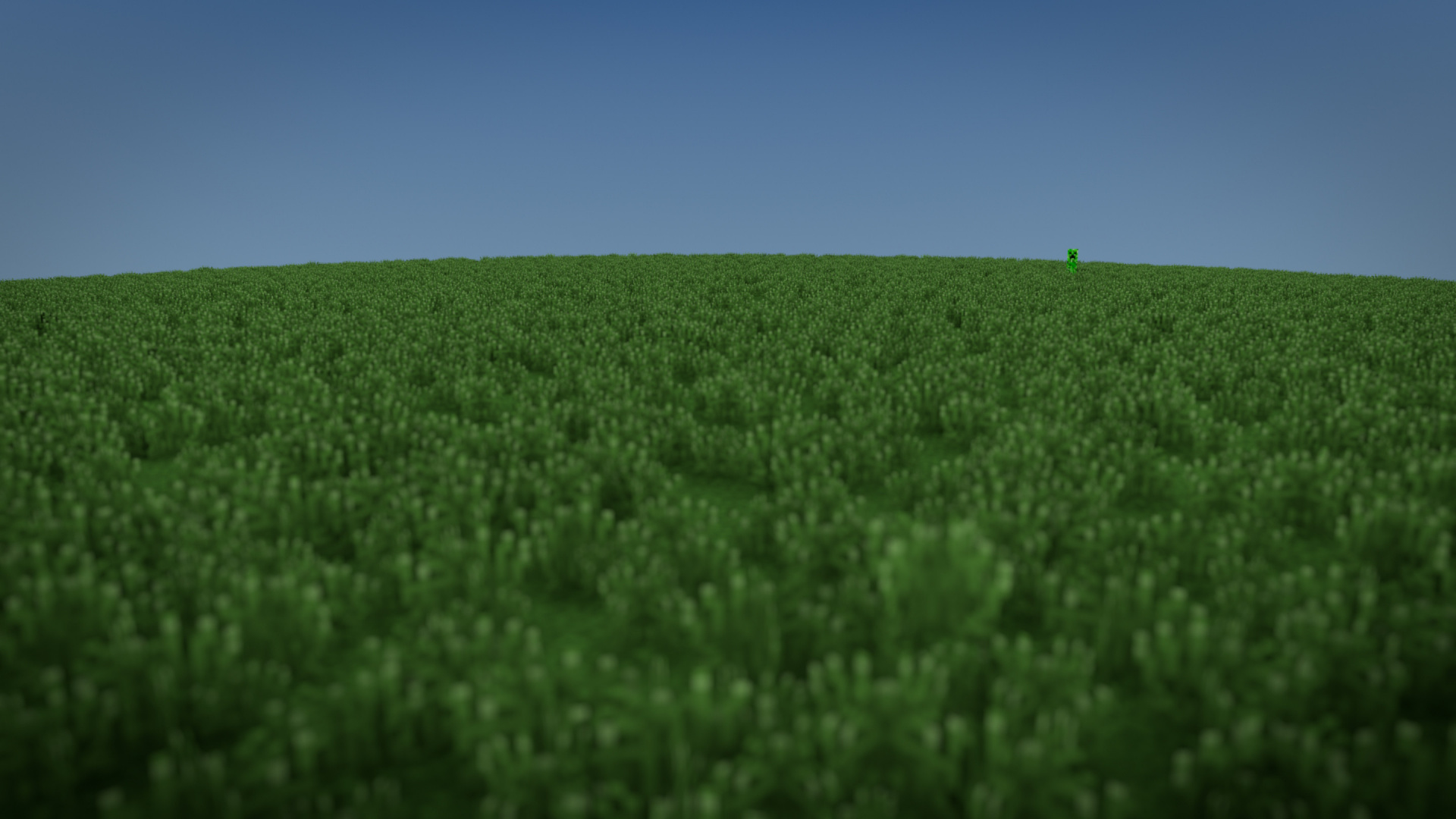 Minecraft, Creeper, Grassland, Field, Crop. Wallpaper in 1920x1080 Resolution