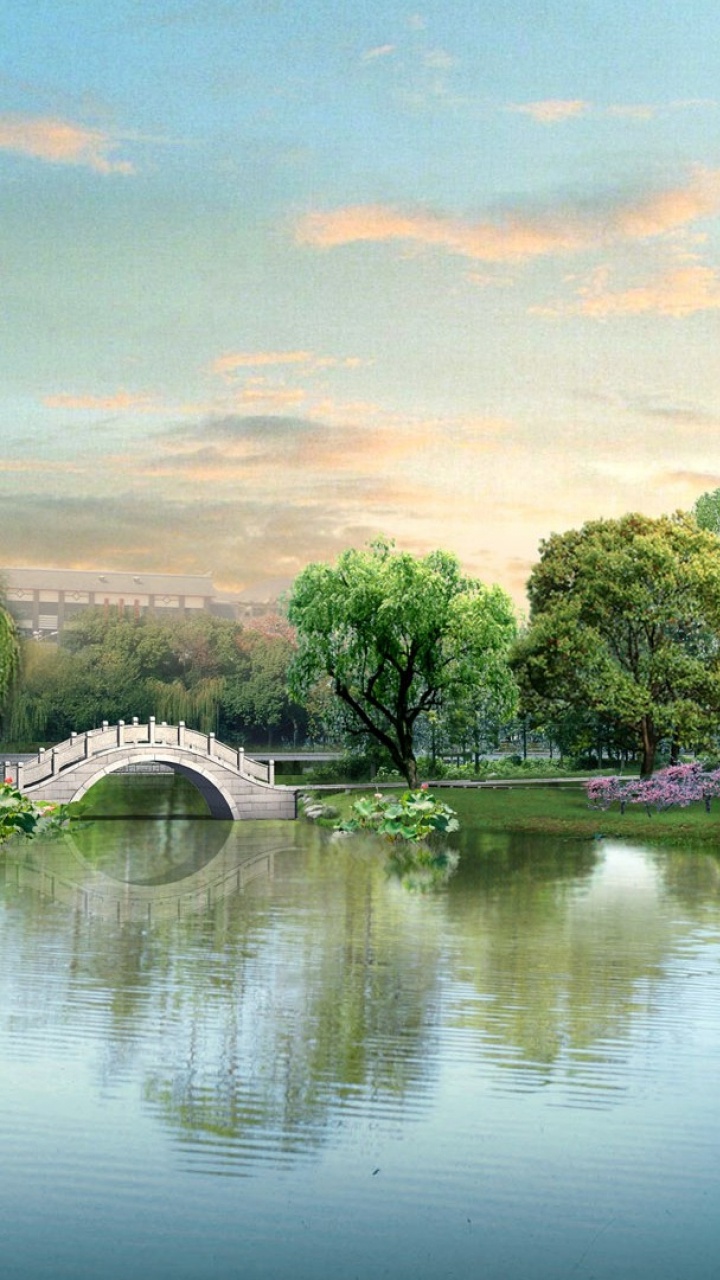 White Bridge Over River During Daytime. Wallpaper in 720x1280 Resolution