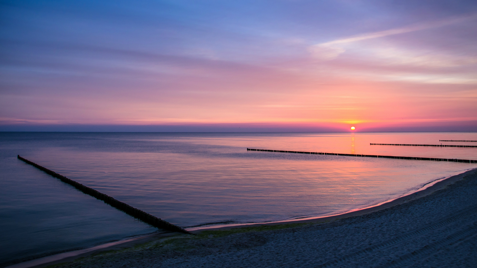 Body of Water During Sunset. Wallpaper in 1920x1080 Resolution