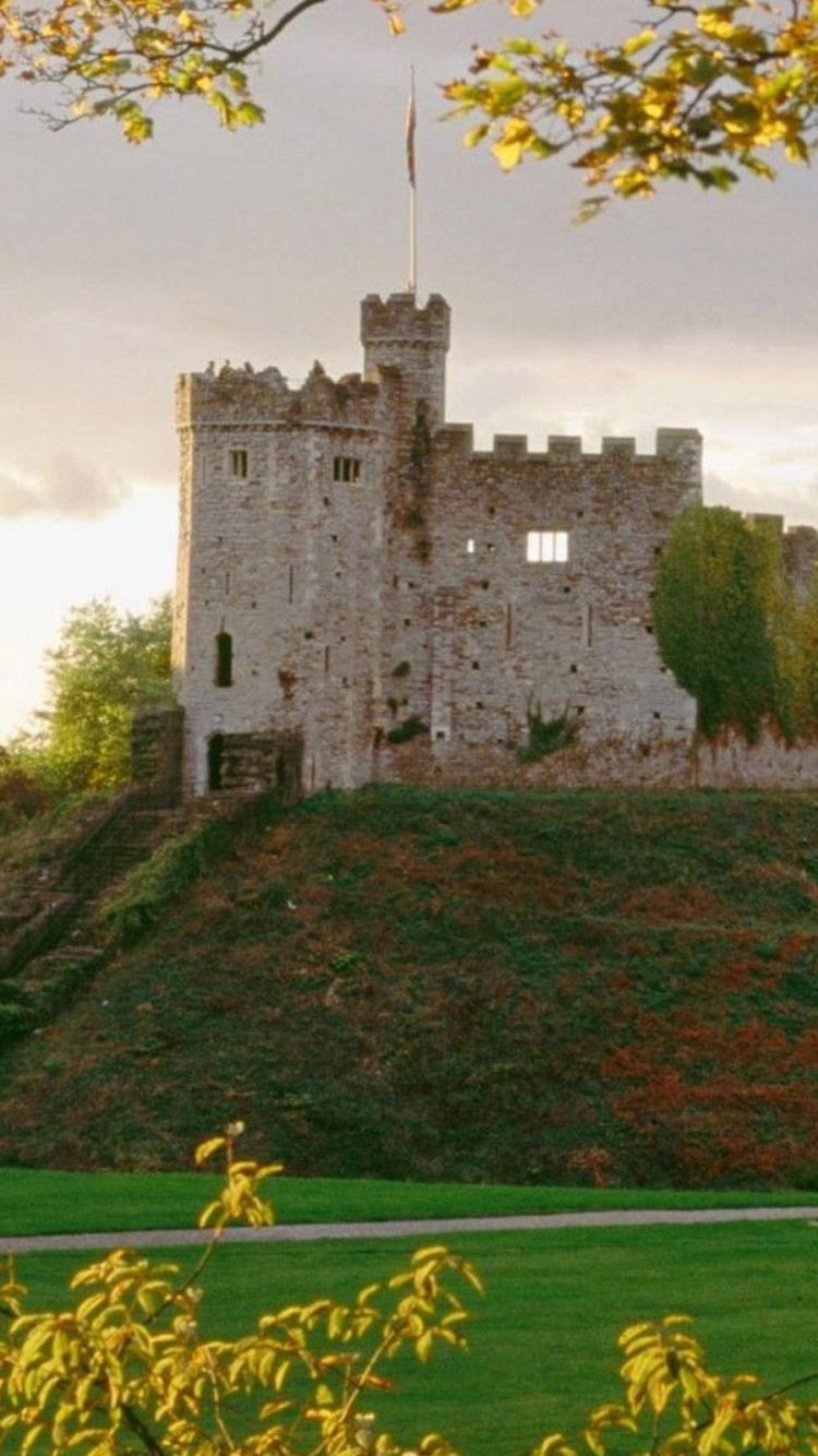 Château de Béton Gris Sur Terrain D'herbe Verte. Wallpaper in 750x1334 Resolution