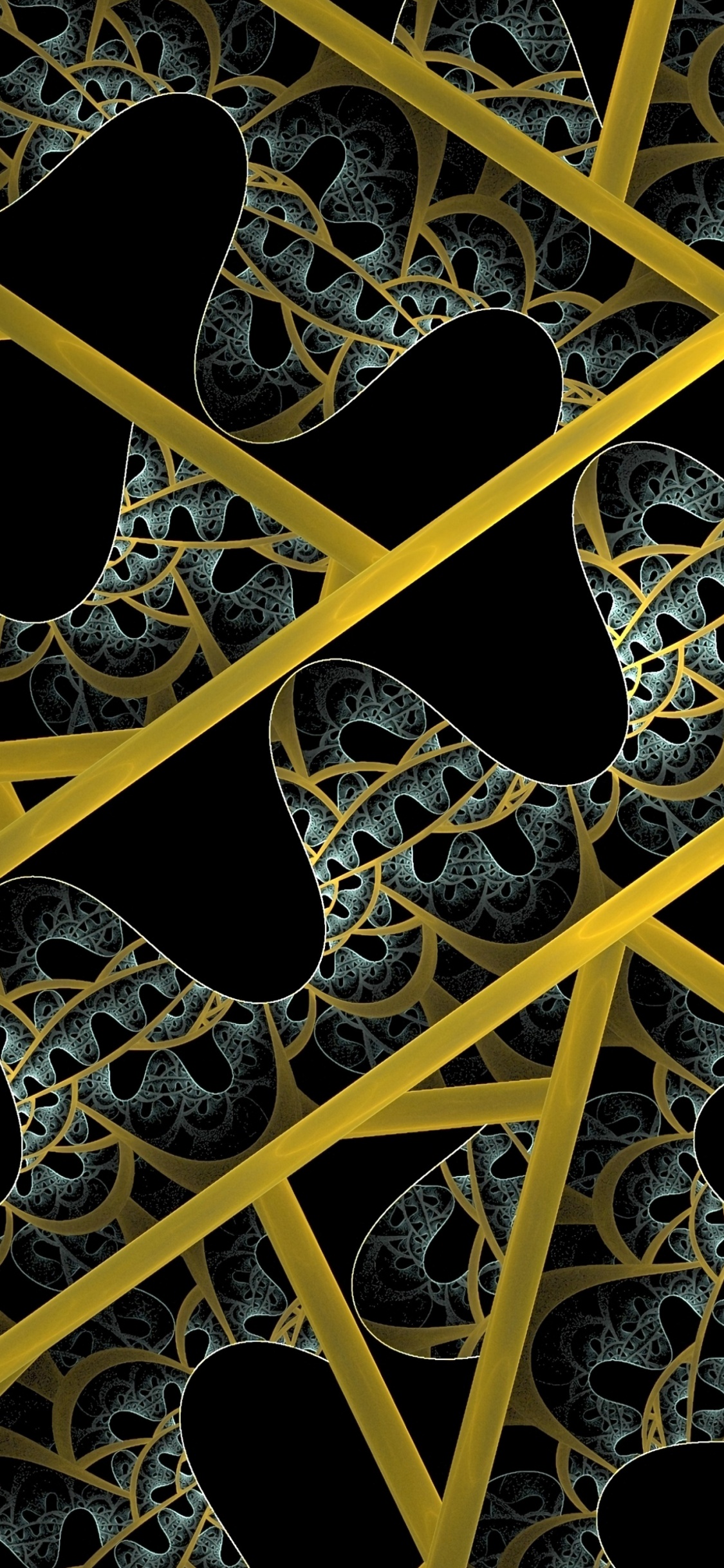 Fractal, Fractal Art, Leaf, Textile, Triangle. Wallpaper in 1125x2436 Resolution