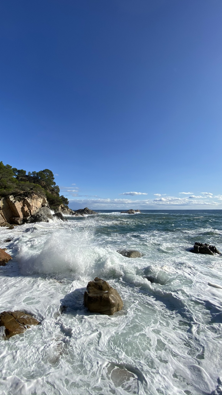 Mer, Eau, Corps de L'eau, Fluide, Rock. Wallpaper in 750x1334 Resolution