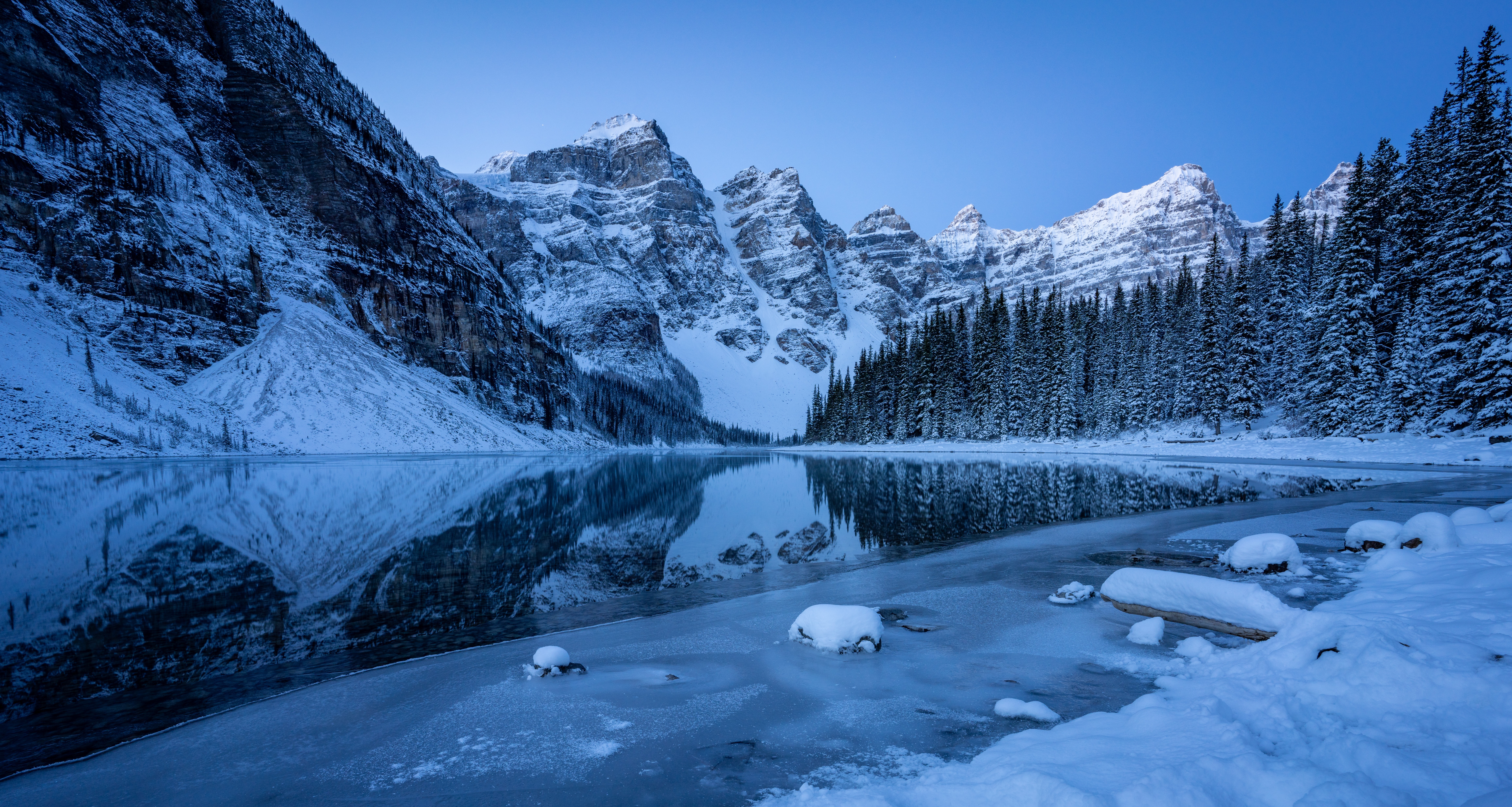 Mountain Lake Reflection Scenery Banff National Park 4K Wallpaper iPhone HD  Phone 1370i