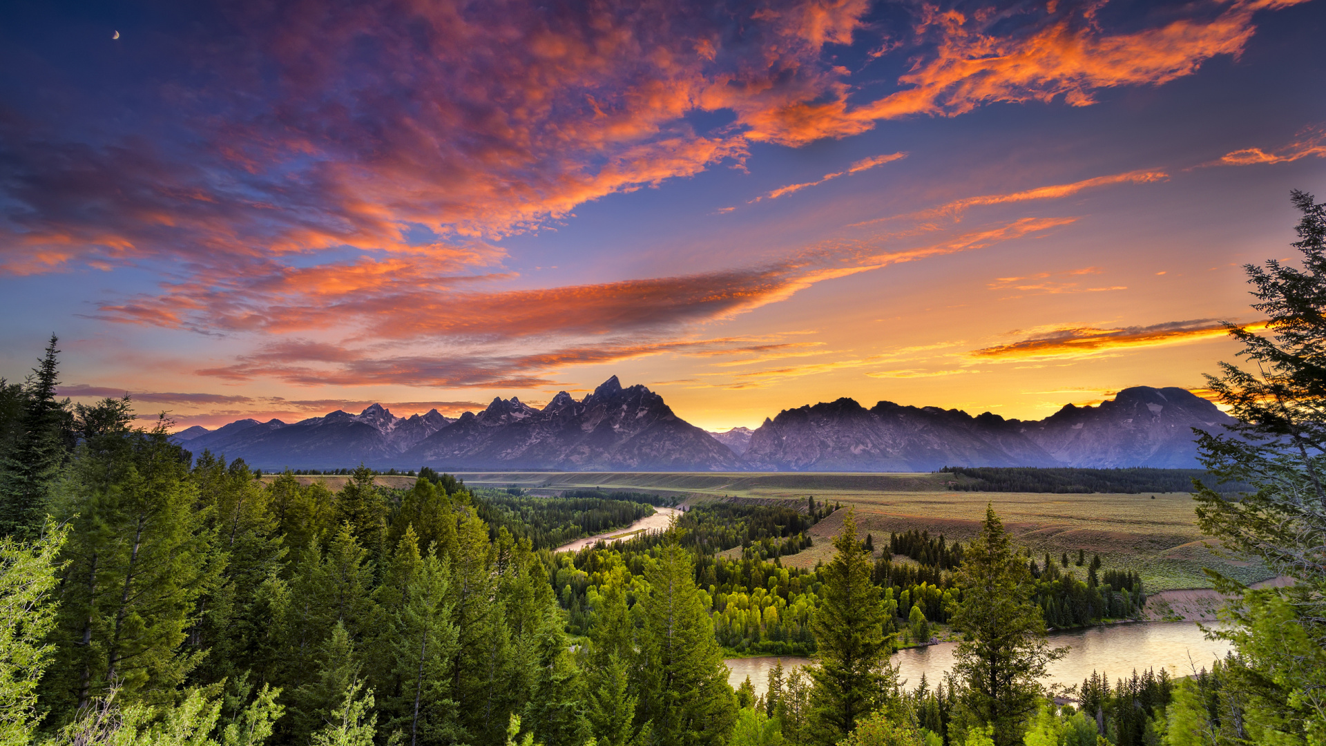 Green Pine Trees Near Mountain Under Blue Sky During Daytime. Wallpaper in 1920x1080 Resolution