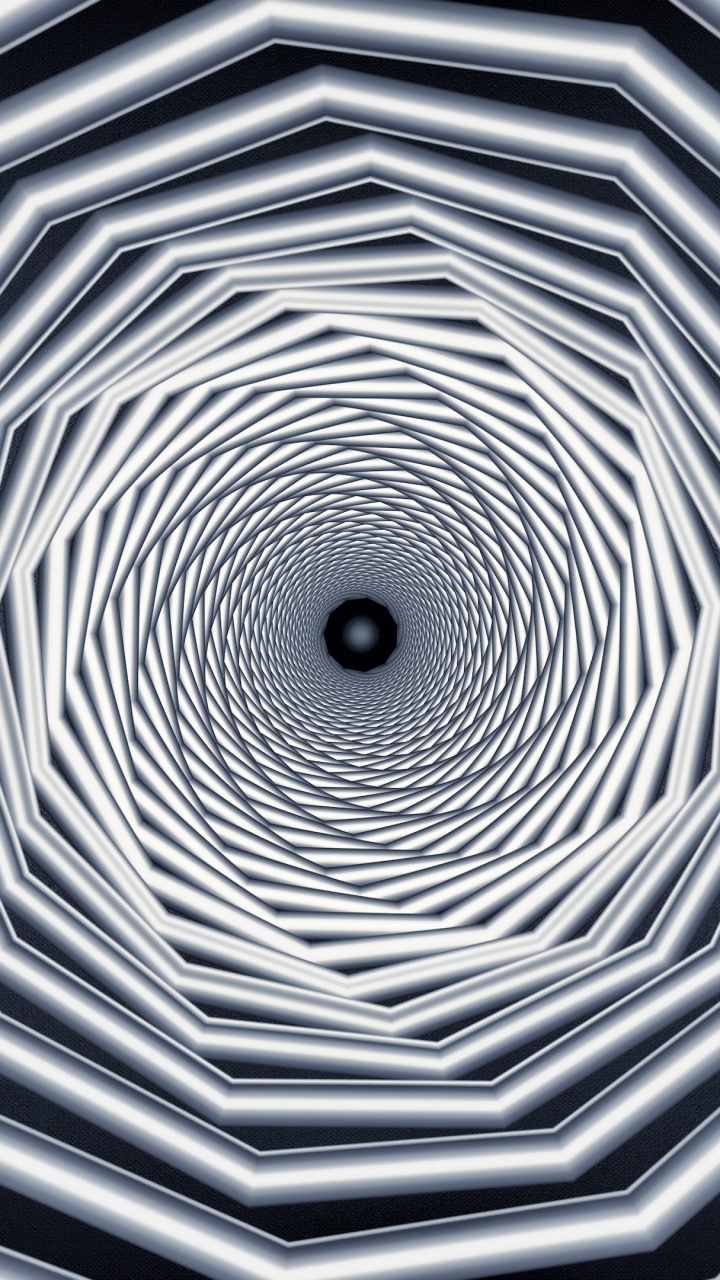 对称, 建筑, 螺旋, 圆圈, 黑色 白色 - M 壁纸 720x1280 允许