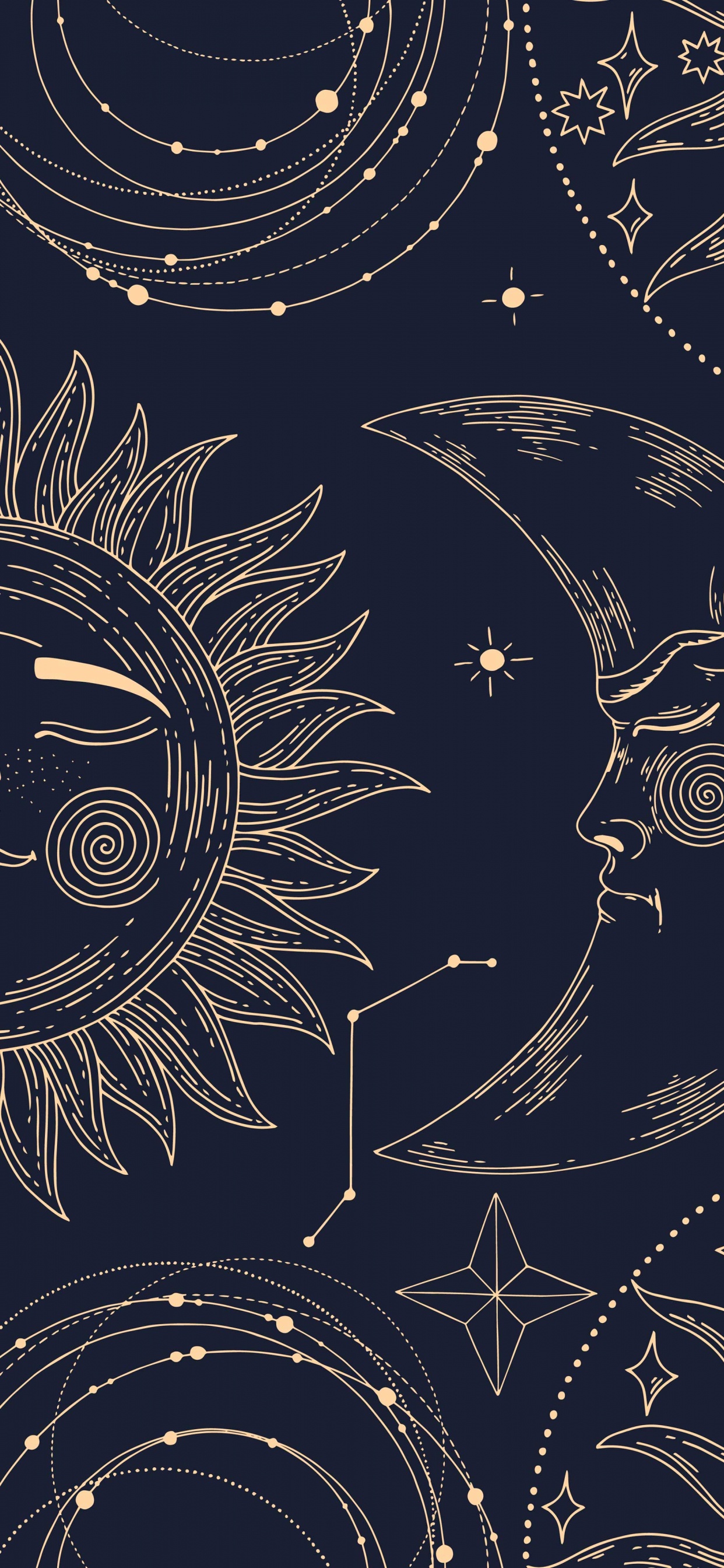 Patrón, Diseño, Negro, Arte, Circulo. Wallpaper in 1242x2688 Resolution