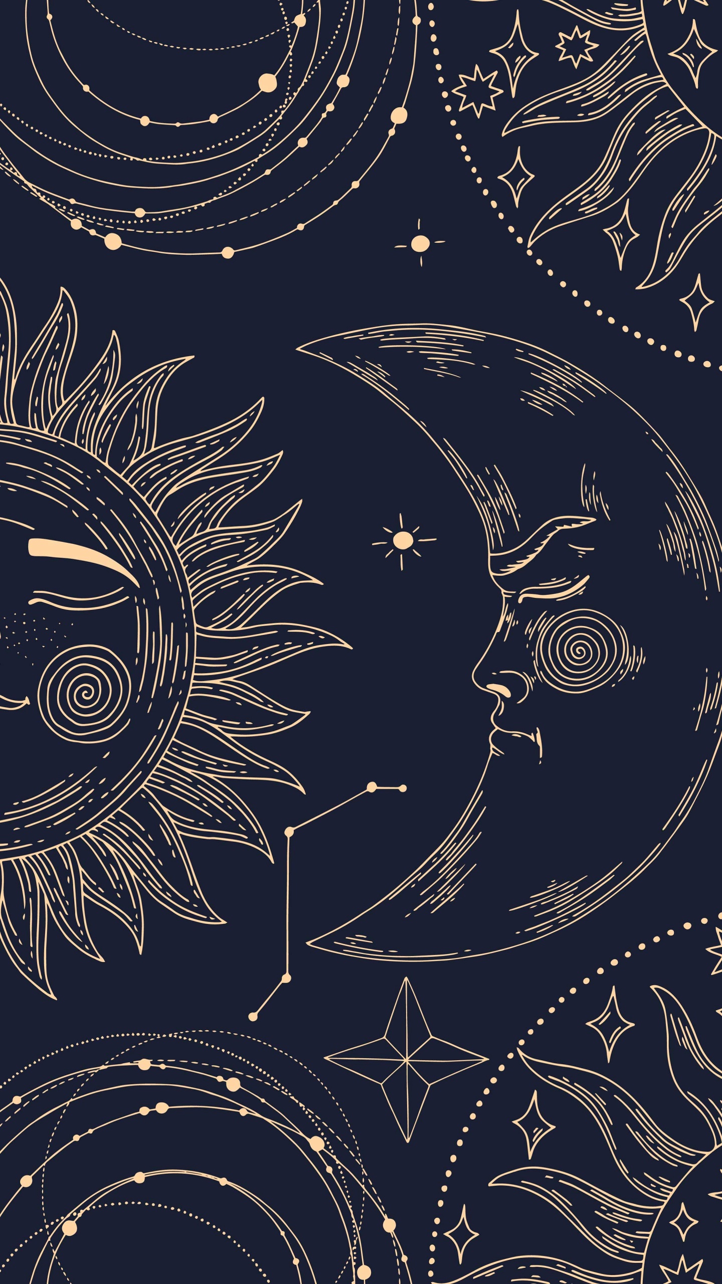 Patrón, Diseño, Negro, Arte, Circulo. Wallpaper in 1440x2560 Resolution