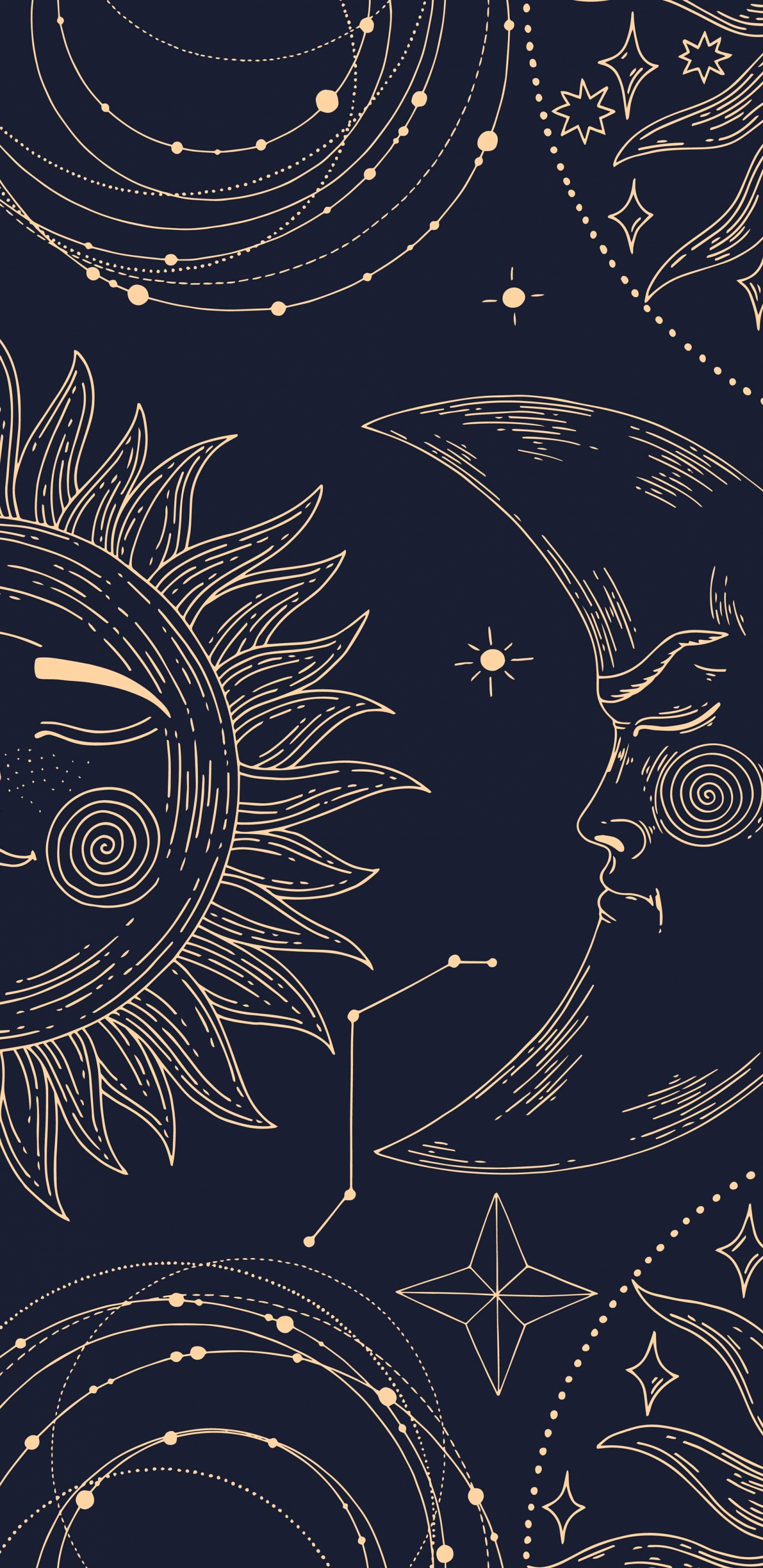 Patrón, Diseño, Negro, Arte, Circulo. Wallpaper in 1440x2960 Resolution