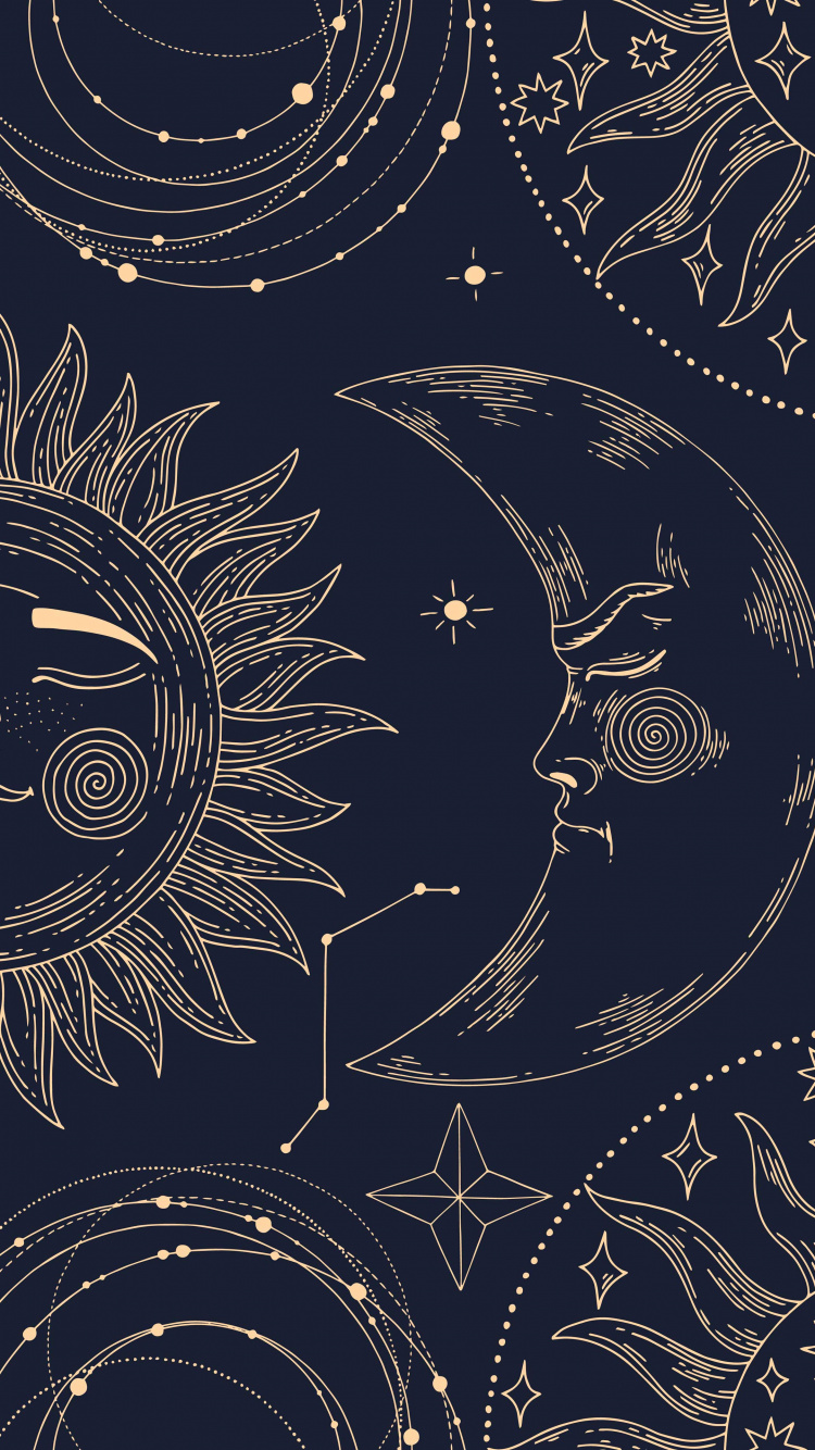 Patrón, Diseño, Negro, Arte, Circulo. Wallpaper in 750x1334 Resolution