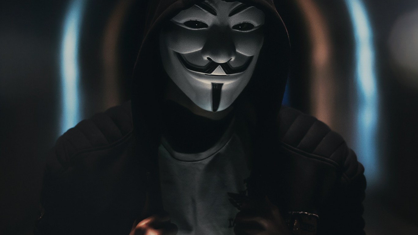 Persona Con Máscara de Guy Fawkes. Wallpaper in 1366x768 Resolution