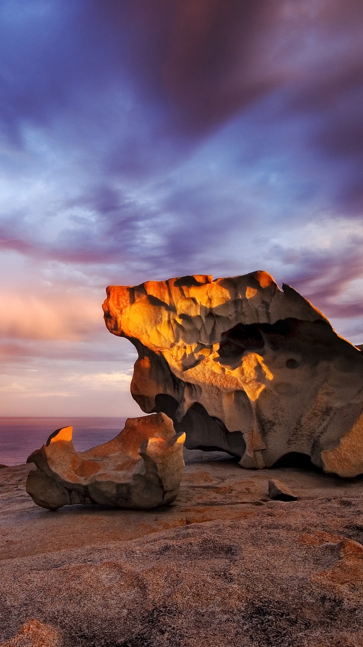 Brown Rock Formation Under Cloudy Sky During Daytime. Wallpaper in 720x1280 Resolution