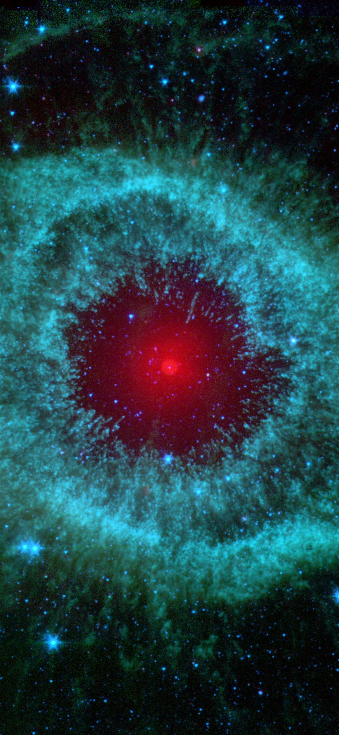 Abbildung Der Grünen Und Blauen Galaxie. Wallpaper in 1125x2436 Resolution