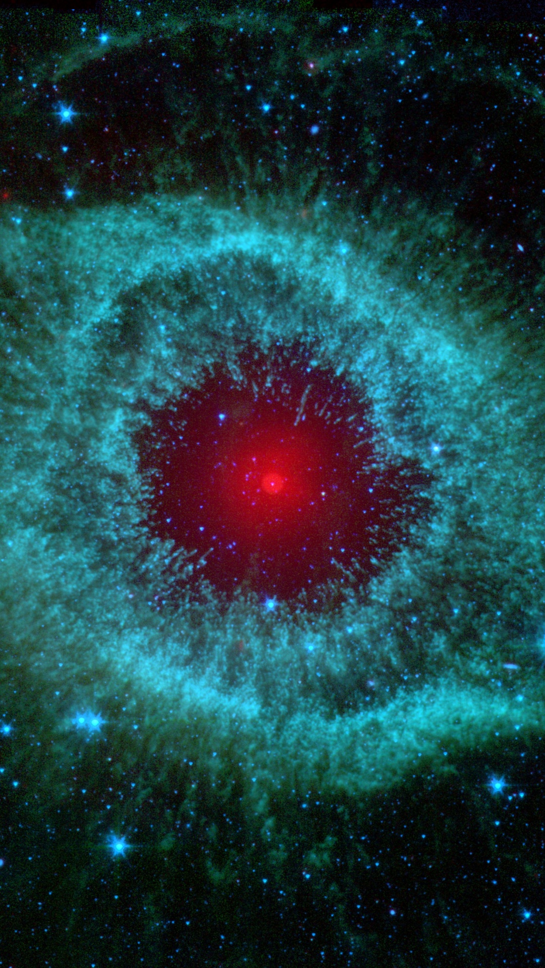 Ilustración de Galaxia Verde y Azul. Wallpaper in 1080x1920 Resolution