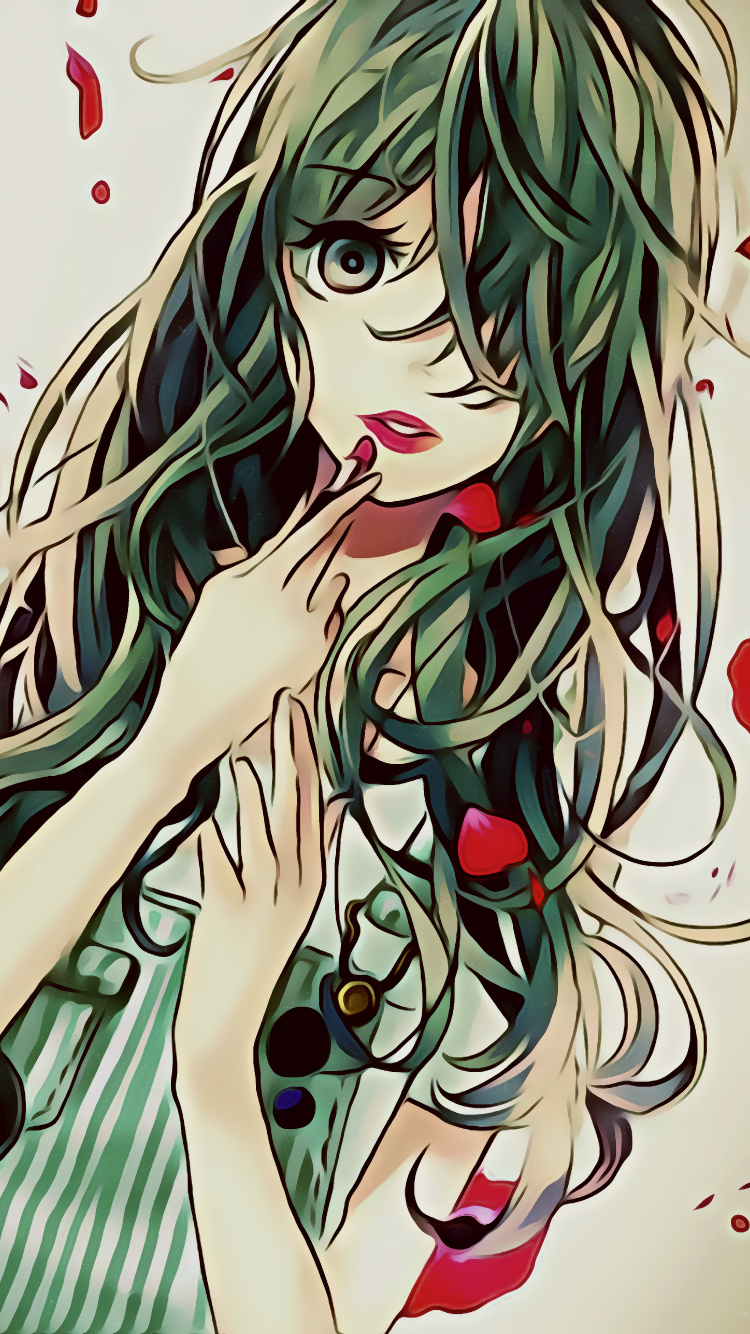 Woman in Green Dress Anime Character. Wallpaper in 750x1334 Resolution