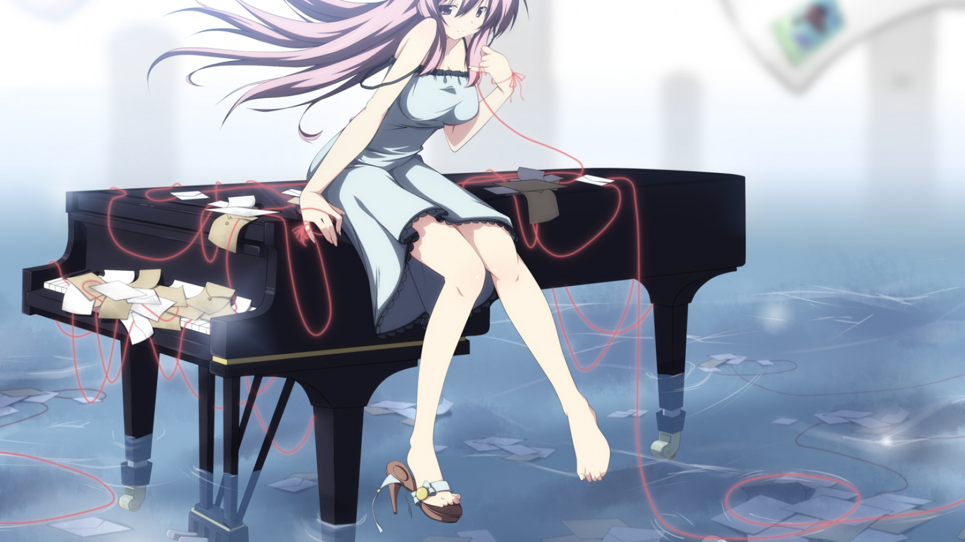 Woman in White Dress Anime Character. Wallpaper in 1920x1080 Resolution