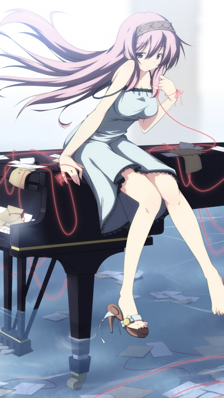 Woman in White Dress Anime Character. Wallpaper in 750x1334 Resolution