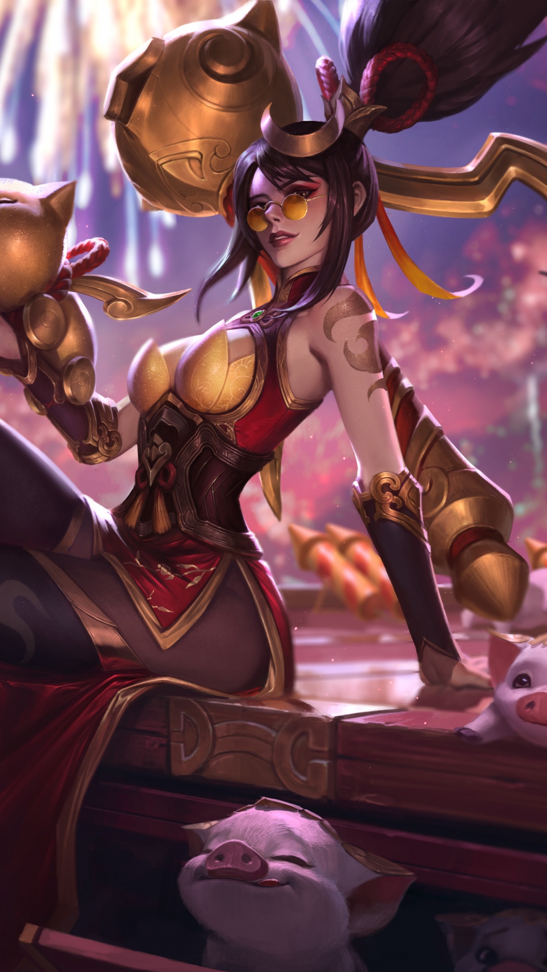 Firecracker Vayne, Art, Firecracker, League of Legends, Illustration. Wallpaper in 1080x1920 Resolution