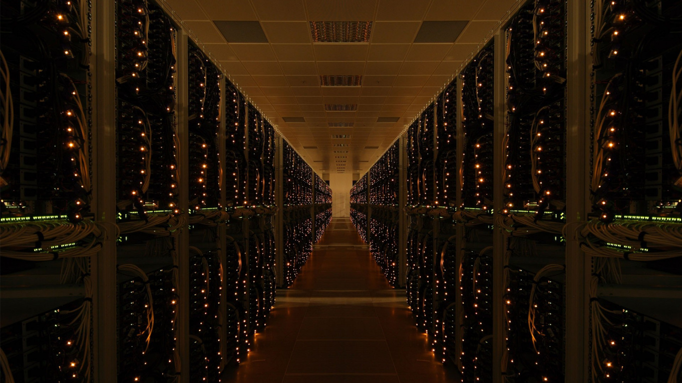服务器机房, 数据中心, 对称, 建筑, Sql 壁纸 1366x768 允许