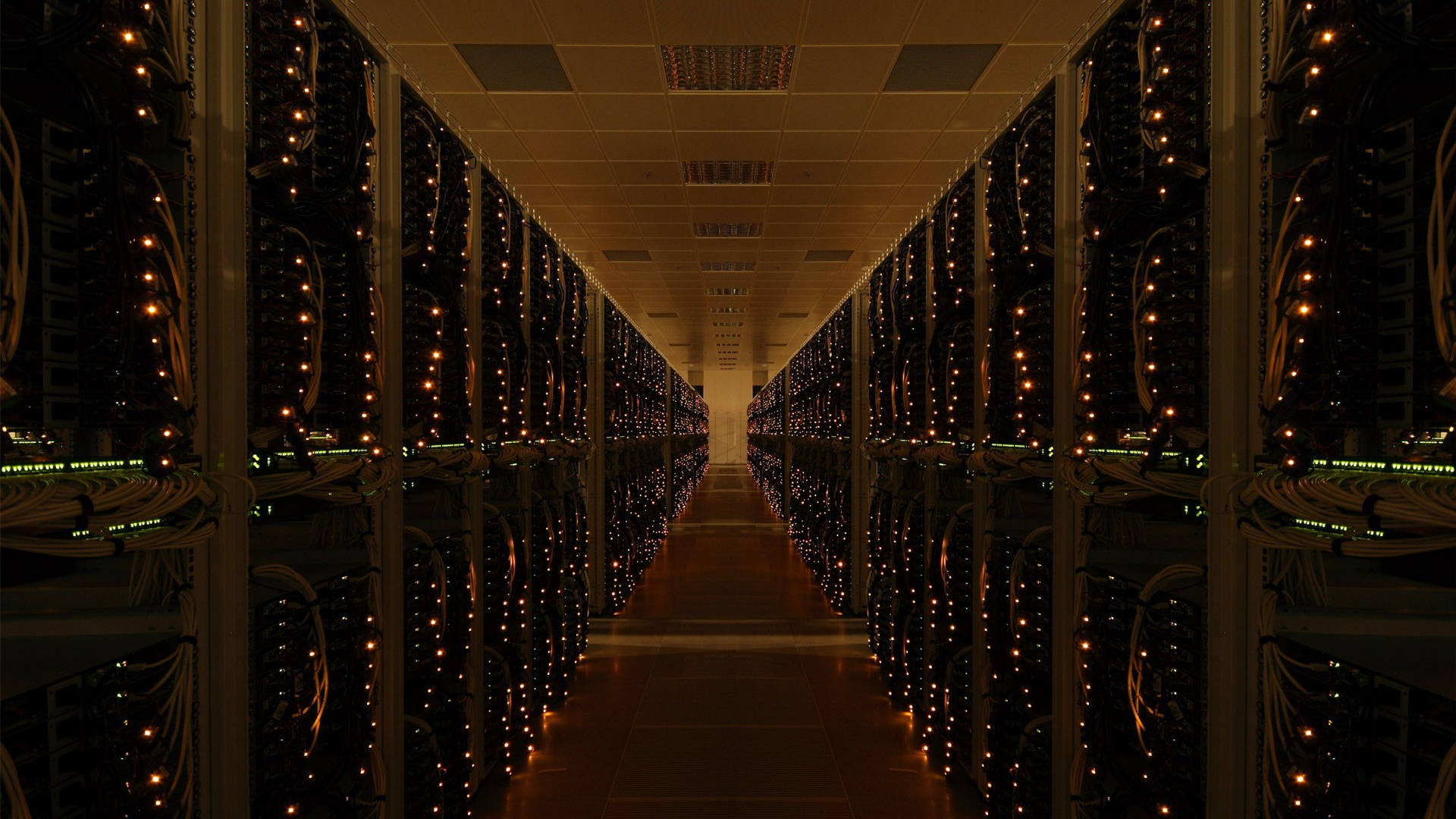服务器机房, 数据中心, 对称, 建筑, Sql 壁纸 1920x1080 允许
