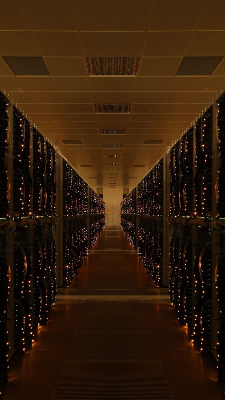 服务器机房, 数据中心, 对称, 建筑, Sql 壁纸 720x1280 允许