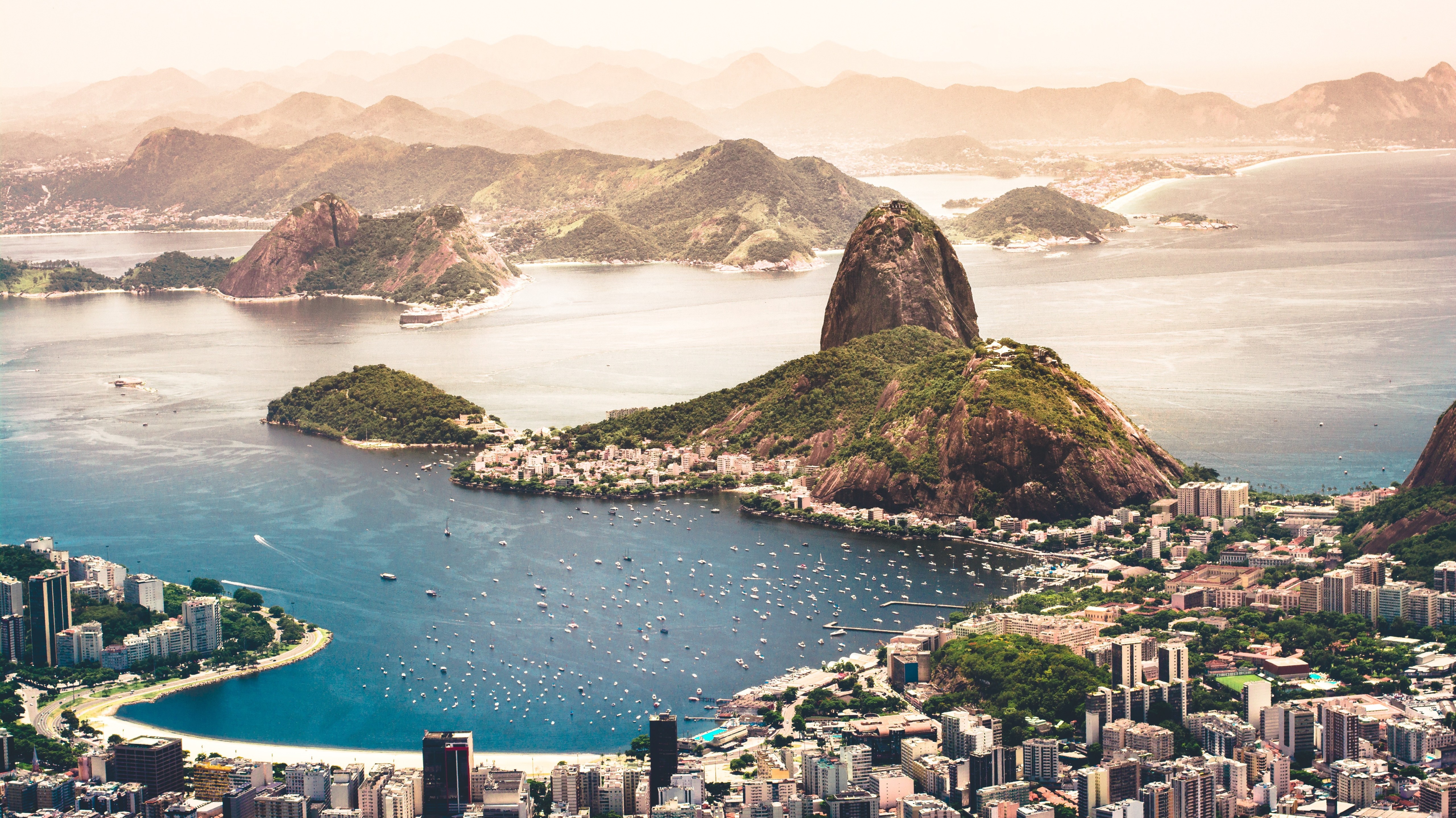 Wallpaper Botafogo Beach Corcovado Botafogo Copacabana Beach Guanabara Bay Background Download Free Image
