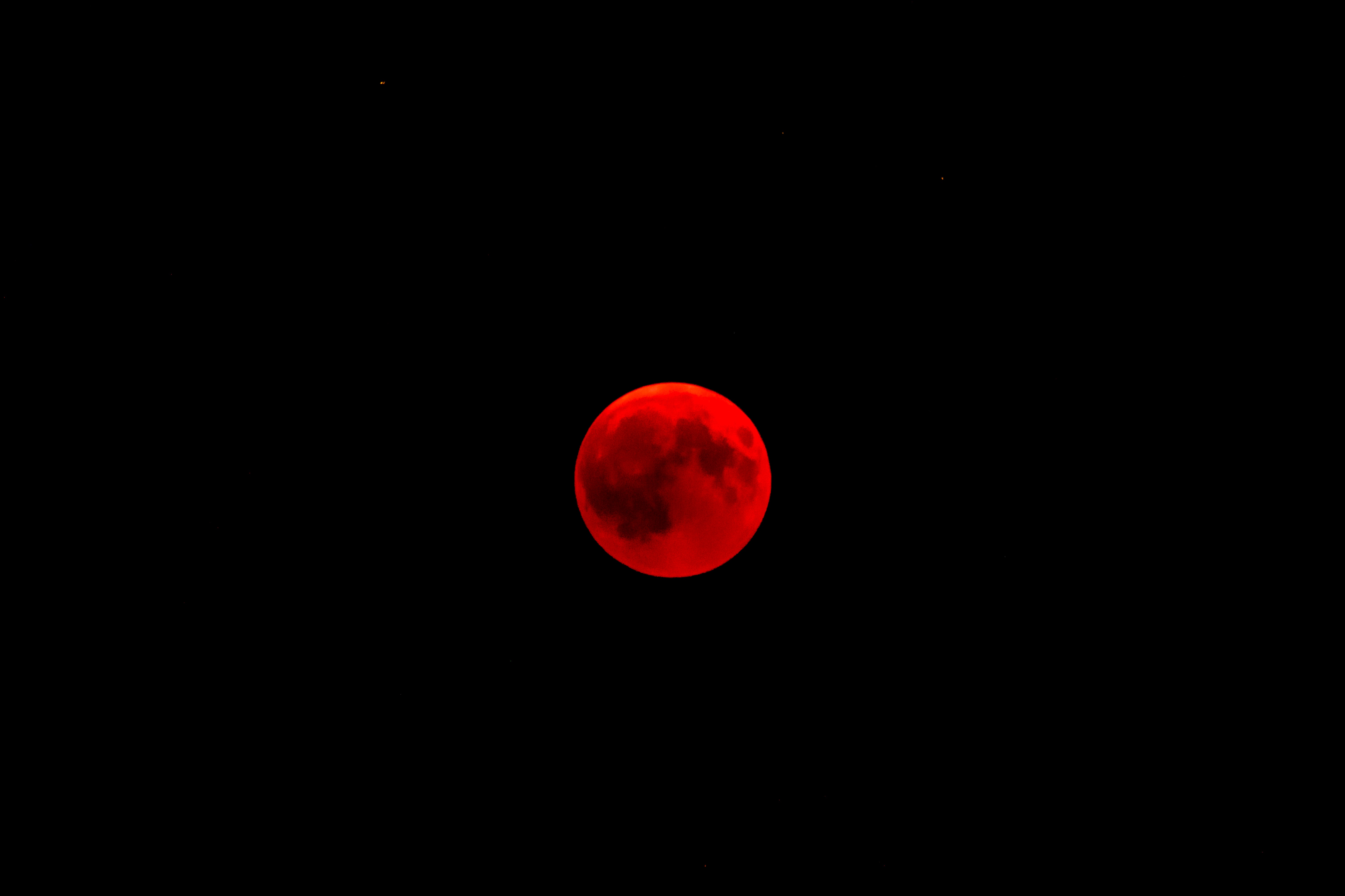 Red Moon in Black Background Full HD HDTV 1080p Wallpaper 