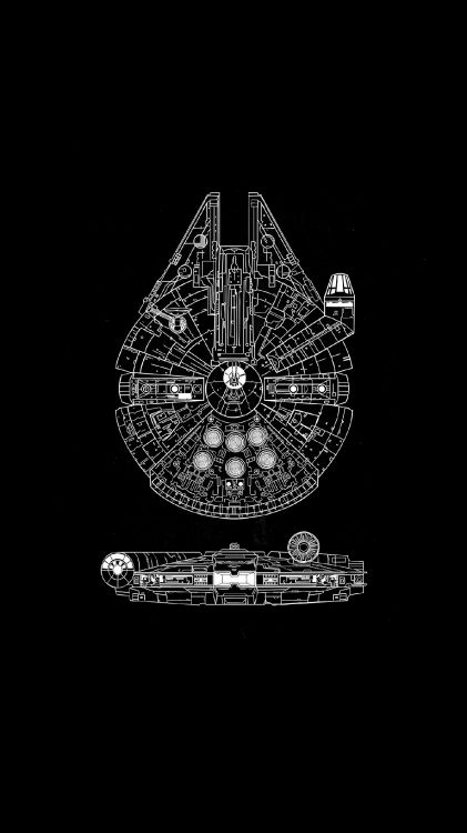 Star Wars, Amoled, OLED, Darth Vader, Halcón Milenario. Wallpaper in 1440x2560 Resolution