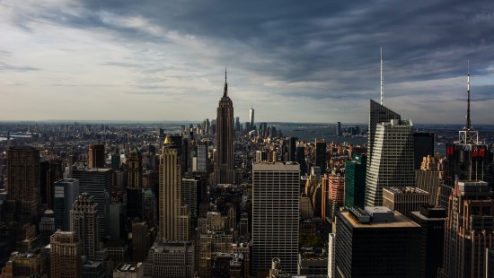 Image aerial view of city buildings during daytime