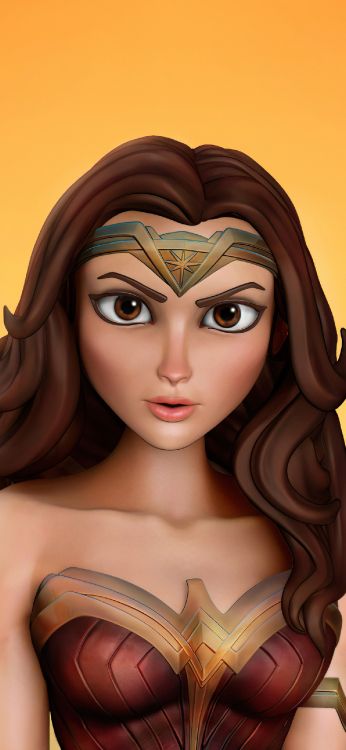 la Mujer Maravilla, Superhéroe, Superman, Entrecejo, Cabello. Wallpaper in 1290x2796 Resolution