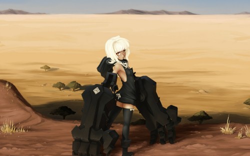 Image woman in black coat and white mask sitting on brown sand