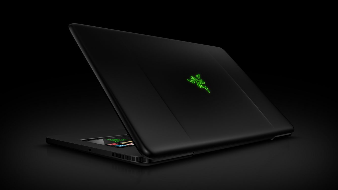 black macbook on white background