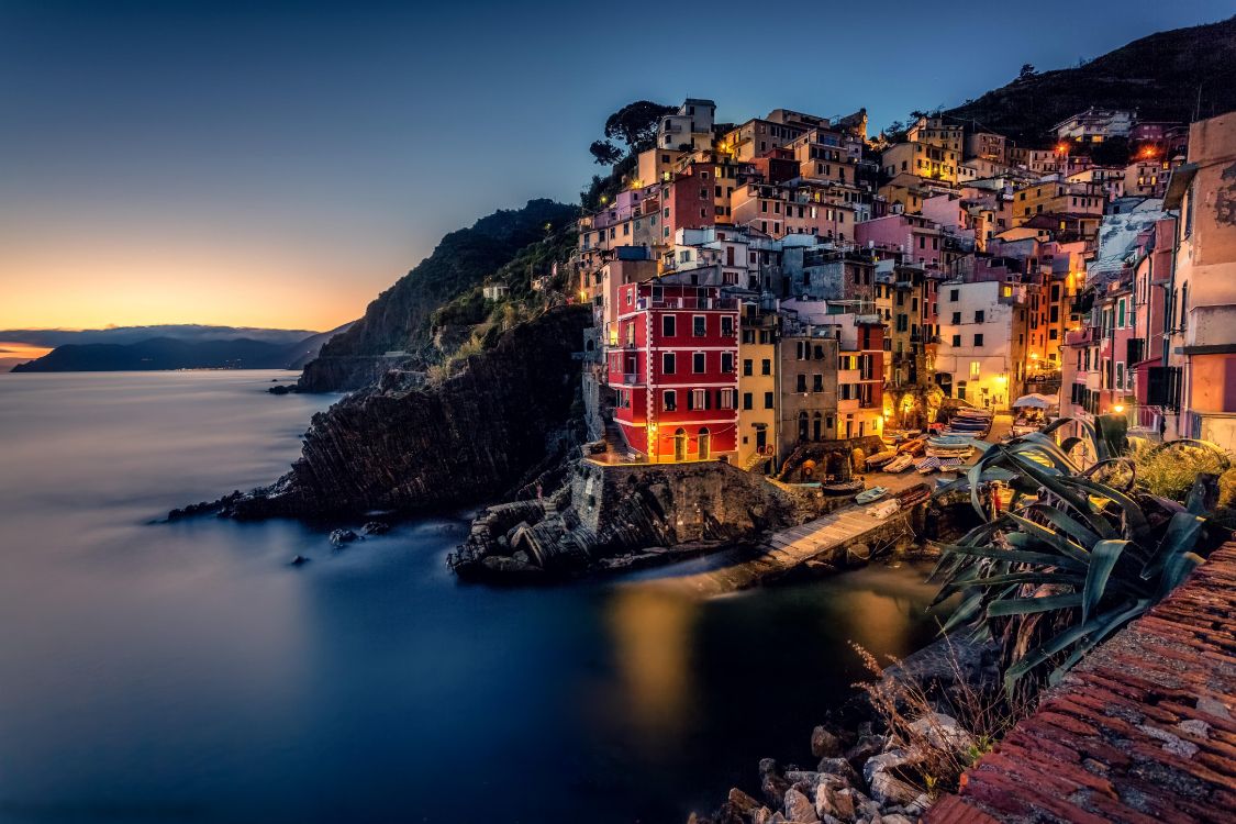 海岸, 大海, 反射, 晚上, 别墅 壁纸 5706x3804 允许