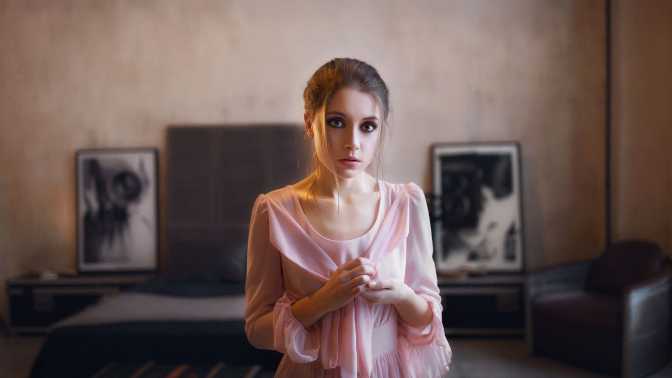 Portrait, Face, Pink, Tête, Beauté. Wallpaper in 2560x1440 Resolution