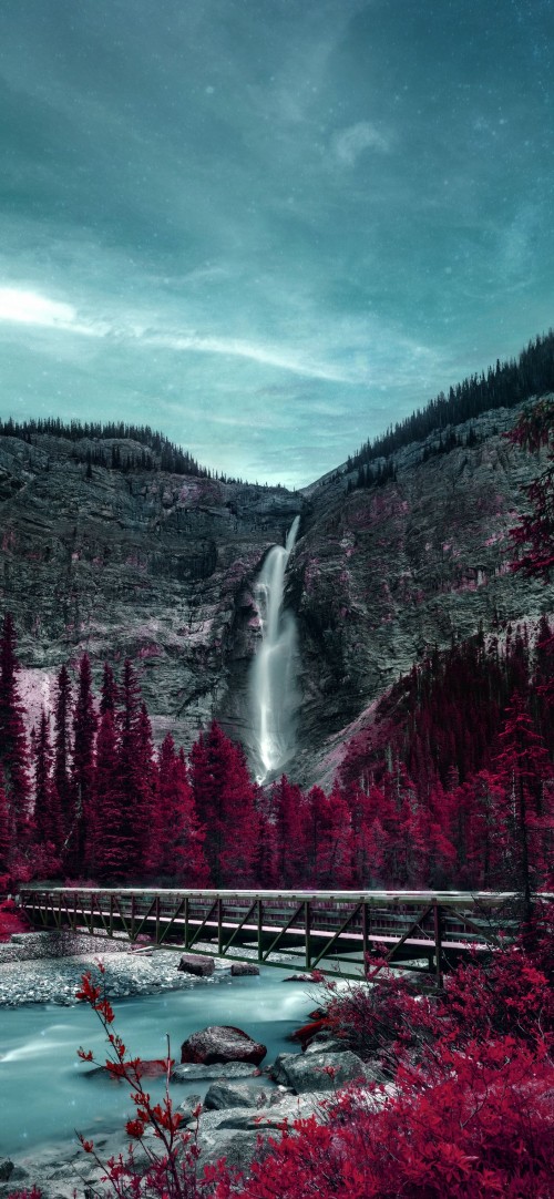 Image waterfall, Takakkaw Falls, nature, natural landscape, river