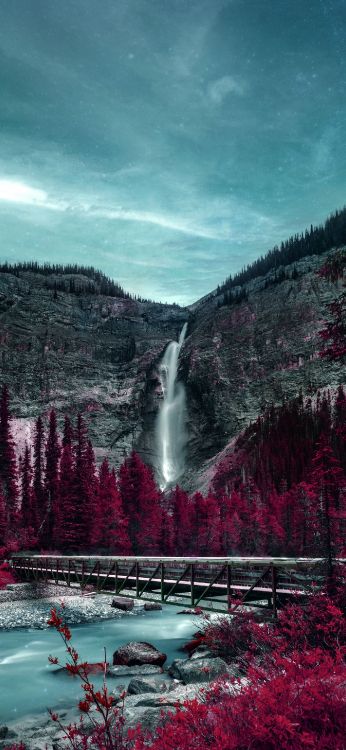 waterfall, Takakkaw Falls, nature, natural landscape, river