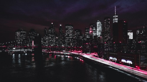 Image city skyline during night time