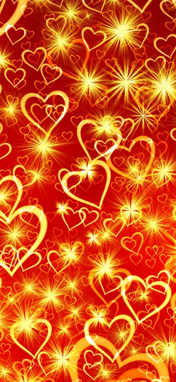Image heart, valentines day, red, yellow, orange