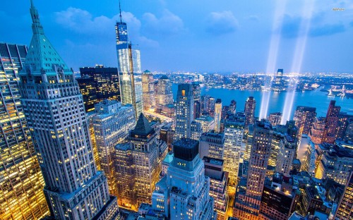 Image city skyline under blue sky during daytime