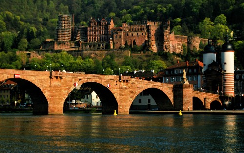 Image brown concrete bridge over river during daytime