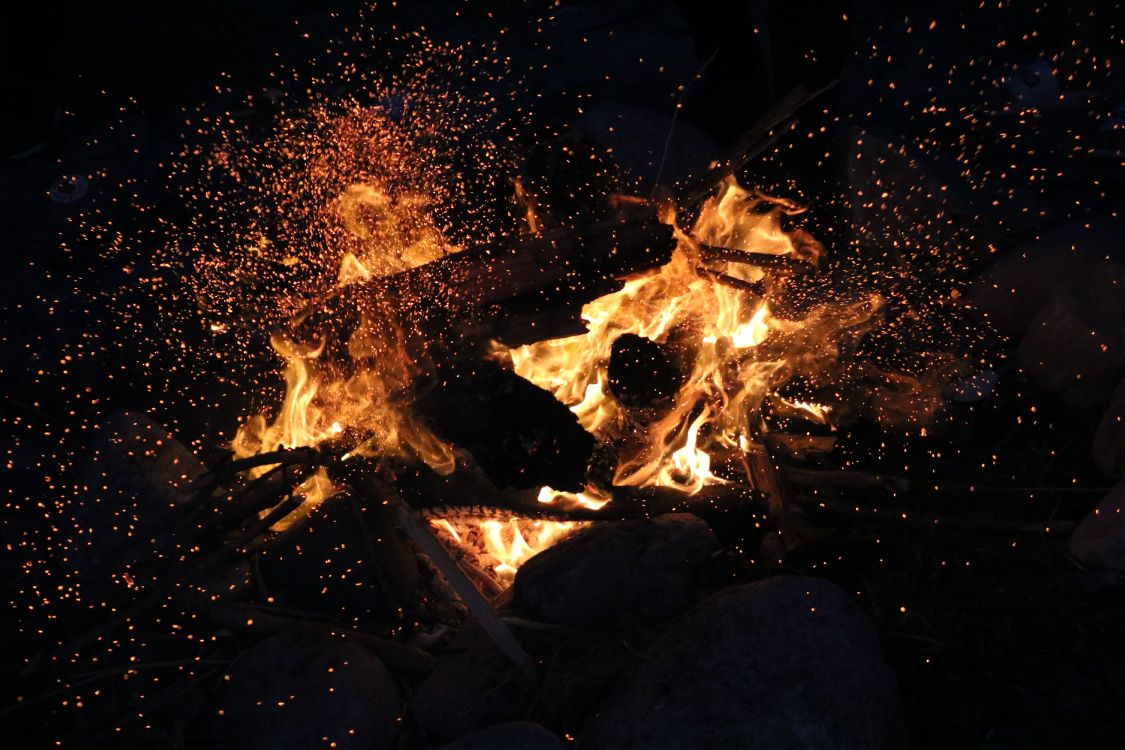 Wallpaper Burning Wood On Fire Pit, Fire Pit Wallpaper