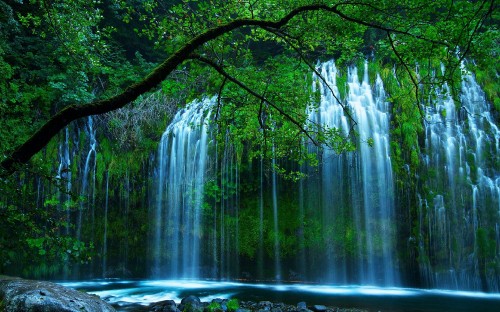 Image Mossbrae Falls, waterfall, natural landscape, nature, body of water