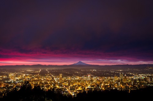 Image city skyline during night time