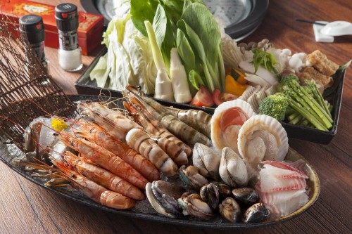 Image raw fish on brown wooden chopping board