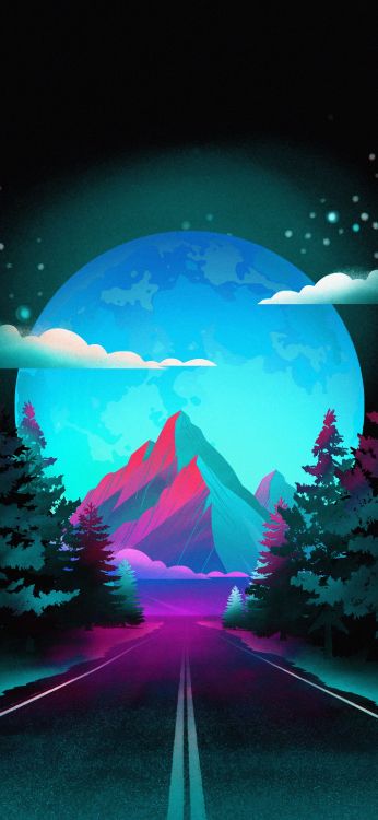 Nature, Route, Green, Lumière, Azure. Wallpaper in 1407x3045 Resolution