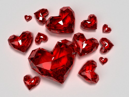 Image heart, diamond, Red diamond, red, valentines day