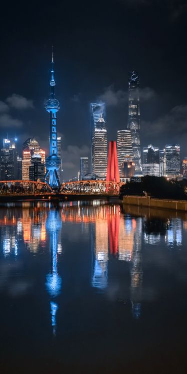 Edificio, Torre, Electricidad, Torre de Bloques, Lago. Wallpaper in 1500x3000 Resolution