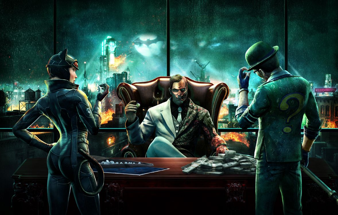 Catwoman, Batman Arkham Knight, Riddler, Batman, Jeu Pc. Wallpaper in 3840x2444 Resolution