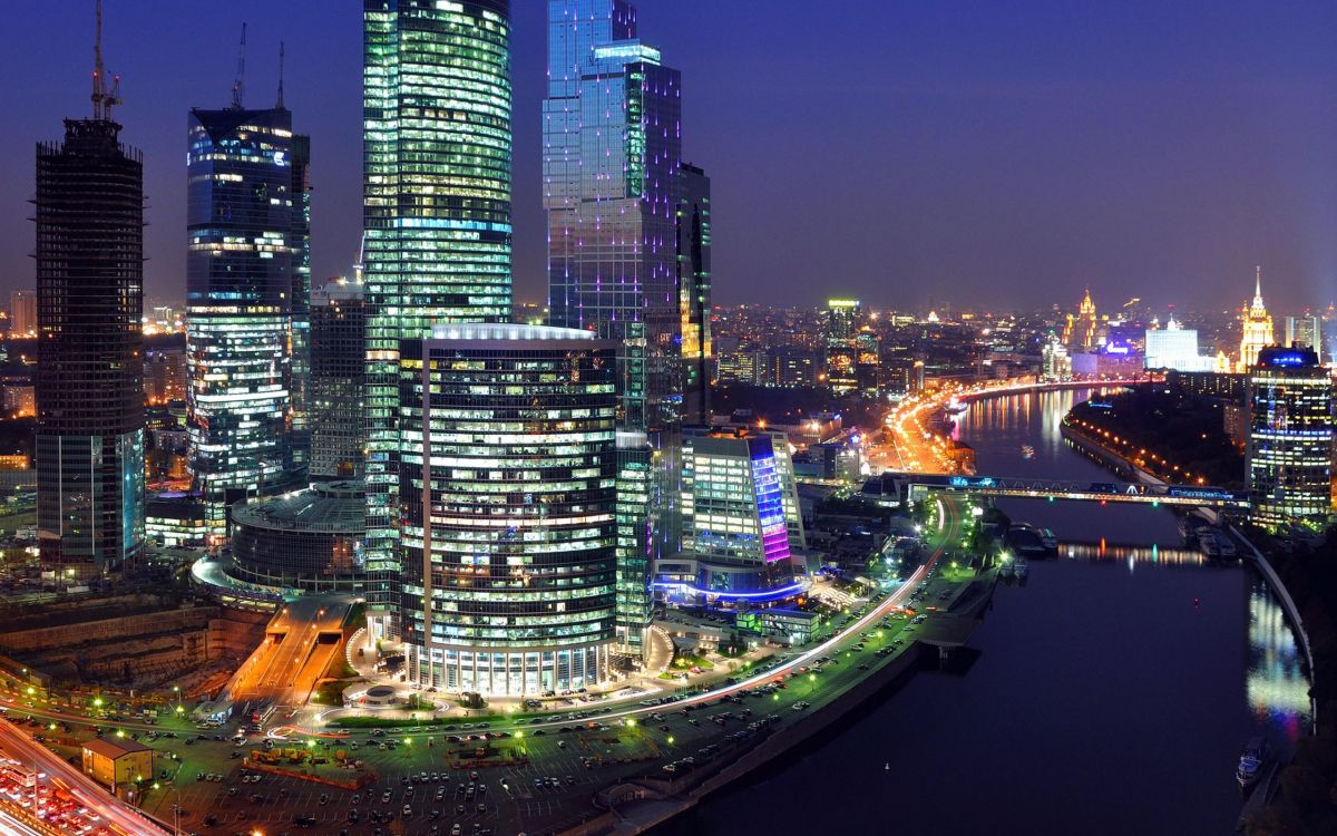 Skyline Der Stadt Bei Nacht Night. Wallpaper in 2560x1600 Resolution