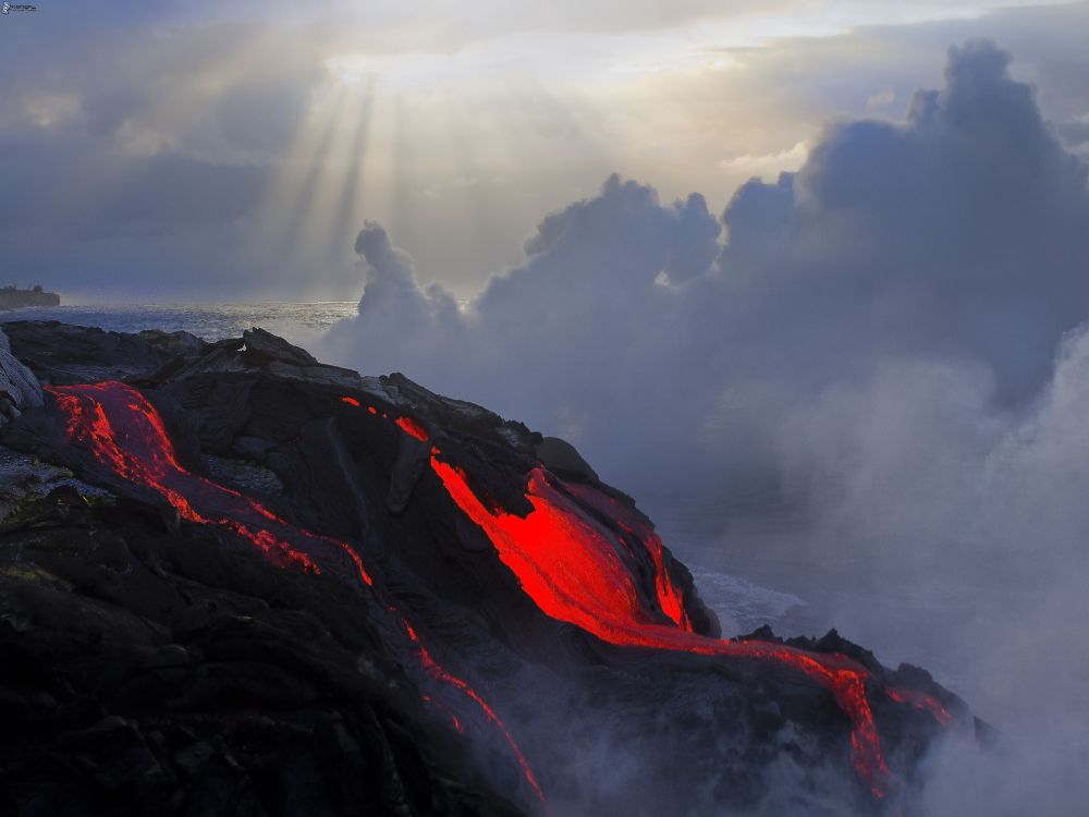 Lava, Volcán, Rojo, Las Formaciones Montañosas, Montaña. Wallpaper in 4580x3433 Resolution